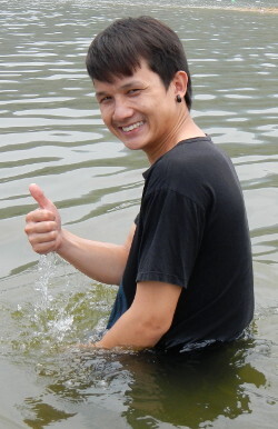 outdoor swim training in the lake